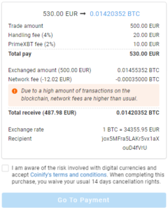 Exnes Market View Partners With Coinify To Make Buying Bitcoin Even Easier - Coinify 4 Transaction details 240x300